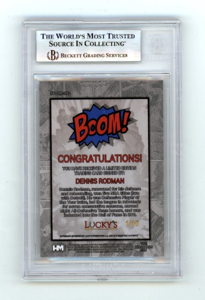 Dennis Rodman 2024 Hits Memorabilia BOOM Gold #/10 Signed BGS BAS Auto Pistons