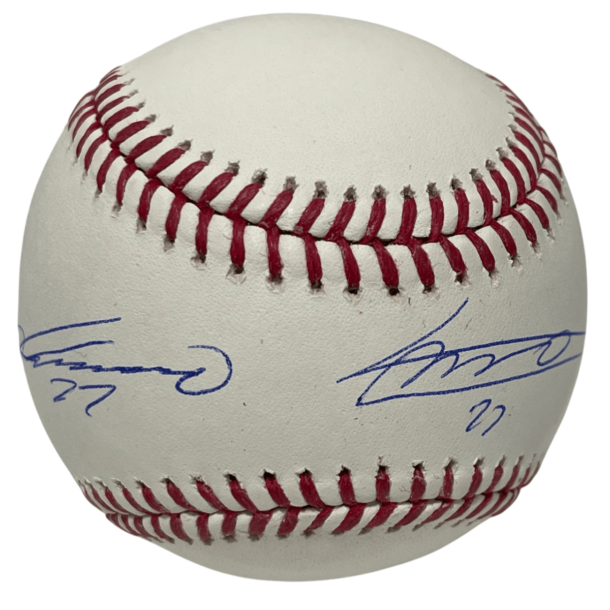 Vladimir Guerrero Jr & Sr Dual Signed Rawlings ROMLB Baseball PSA COA