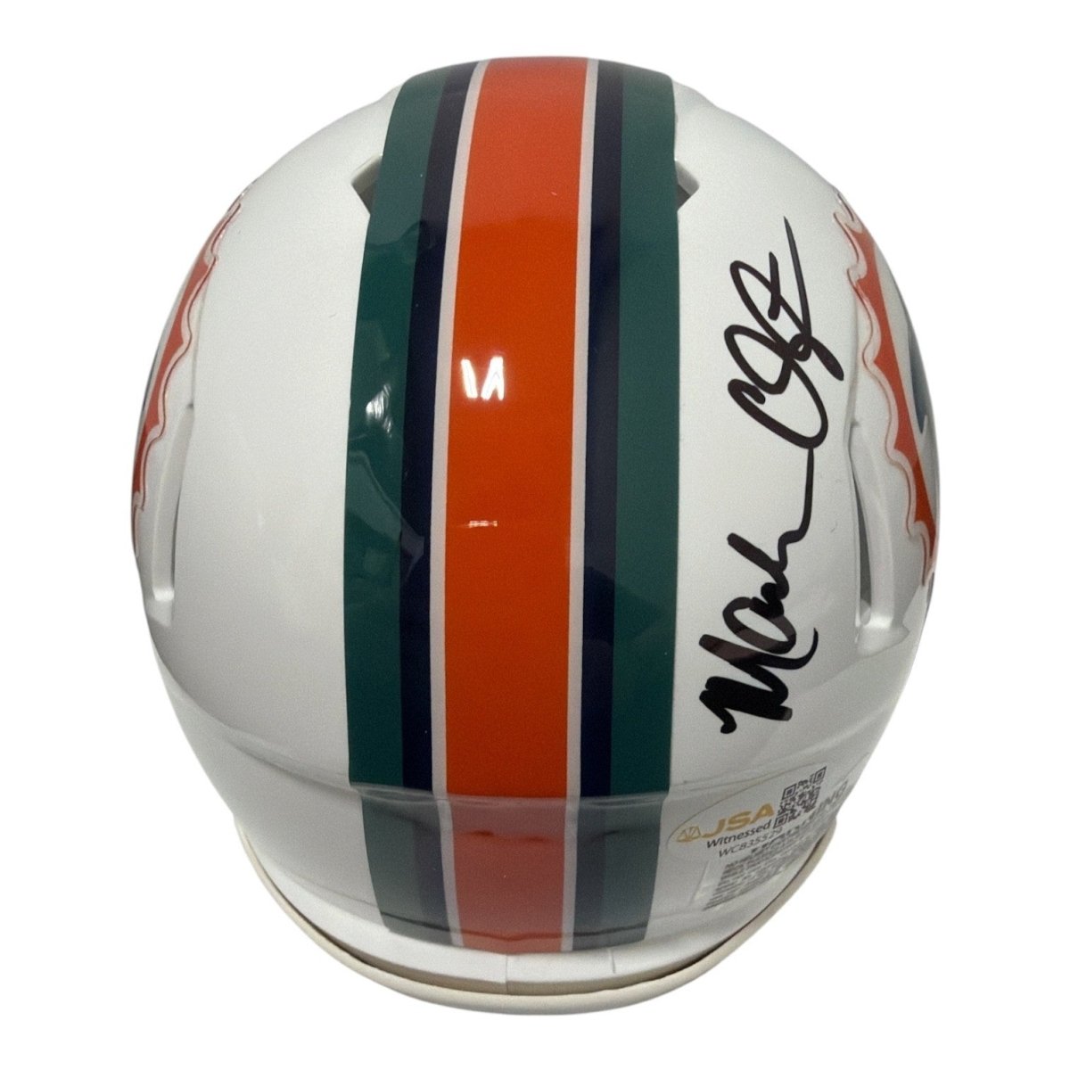 Mark Clayton Signed Autographed Miami Dolphins TB Mini Helmet JSA Witness COA