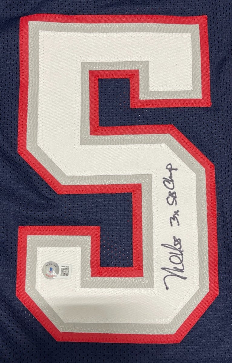 Matt Chatham Signed Patriots Custom Jersey w/ 3x SB Champ Beckett Wit BAS COA