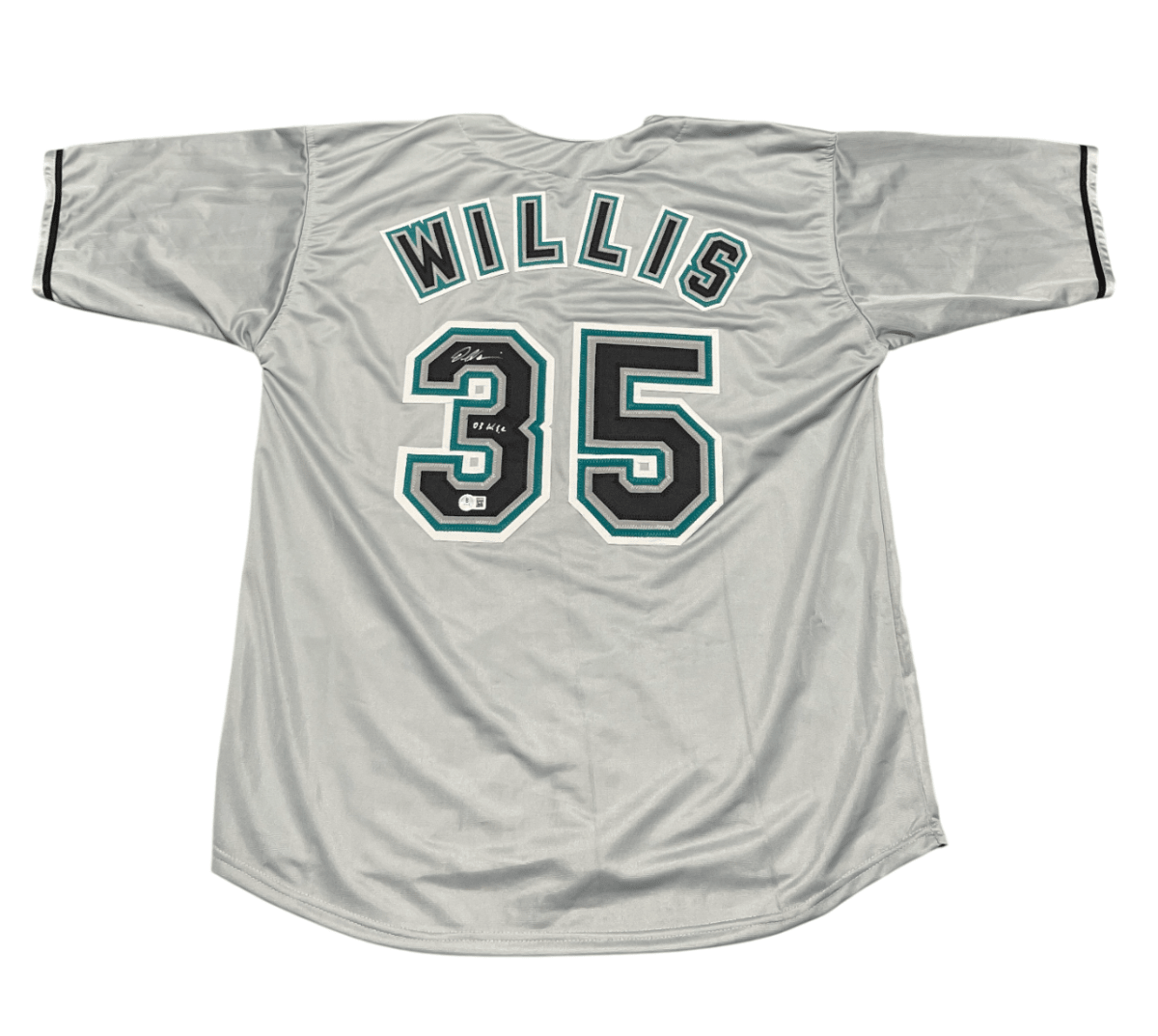 Dontrelle Willis Signed Marlins Custom Jersey w/ 03 WSC Beckett Witness BAS COA