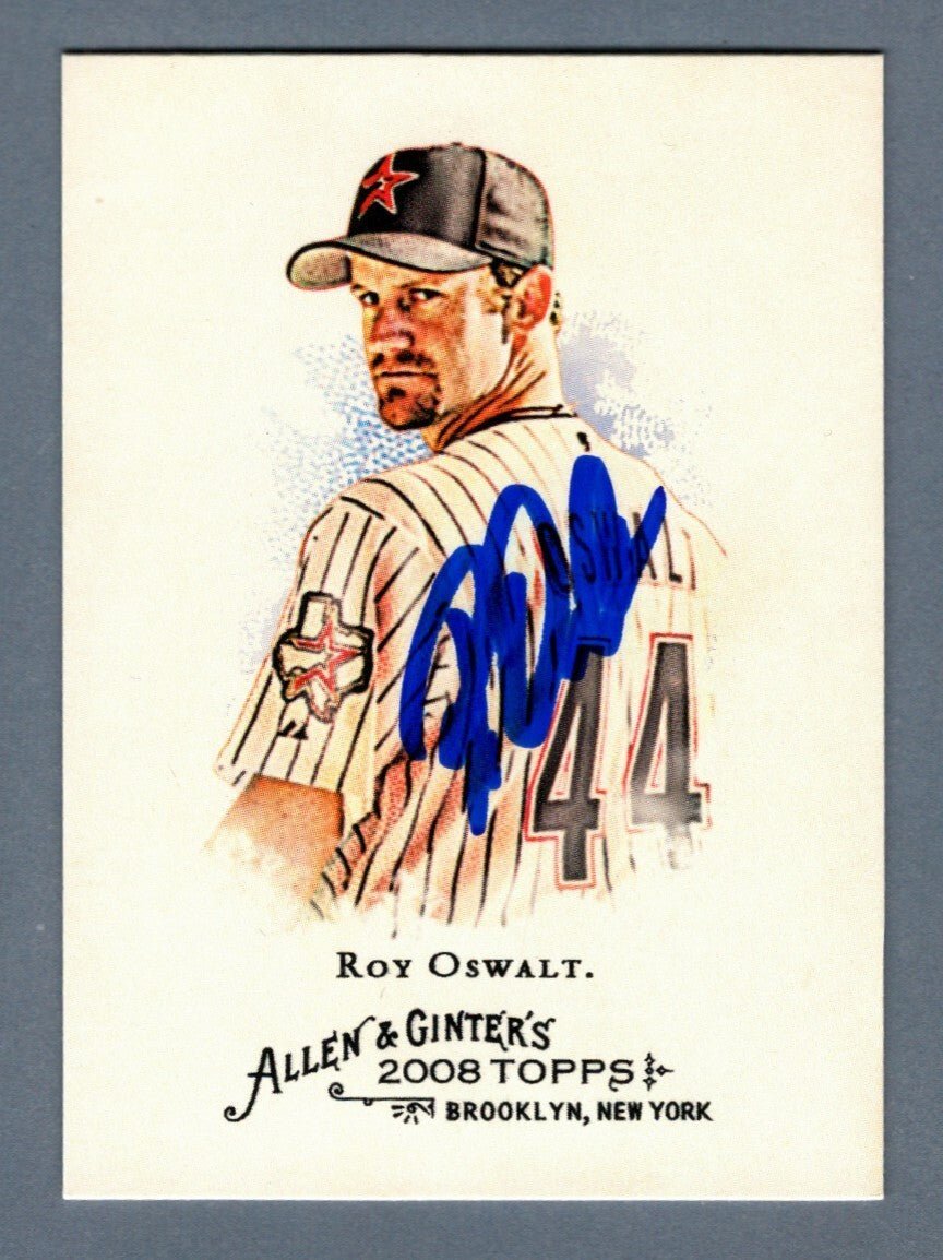 Roy Oswalt Signed 2008 Topps Allen & Ginter #225 LSCM COA Houston Astros