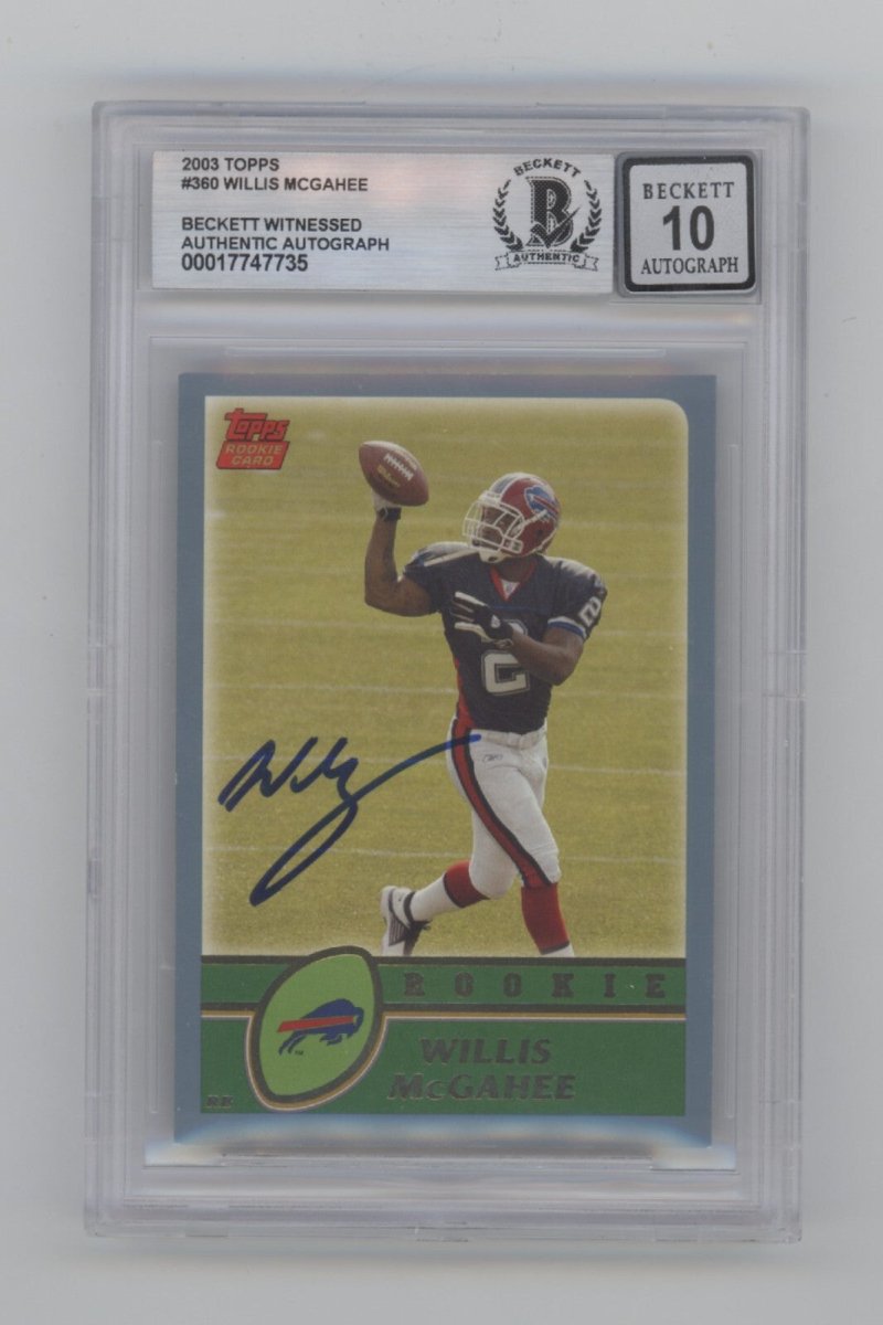 Willis McGahee 2003 Topps #360 RC Signed Beckett BGS 10 Auto Buffalo Bills