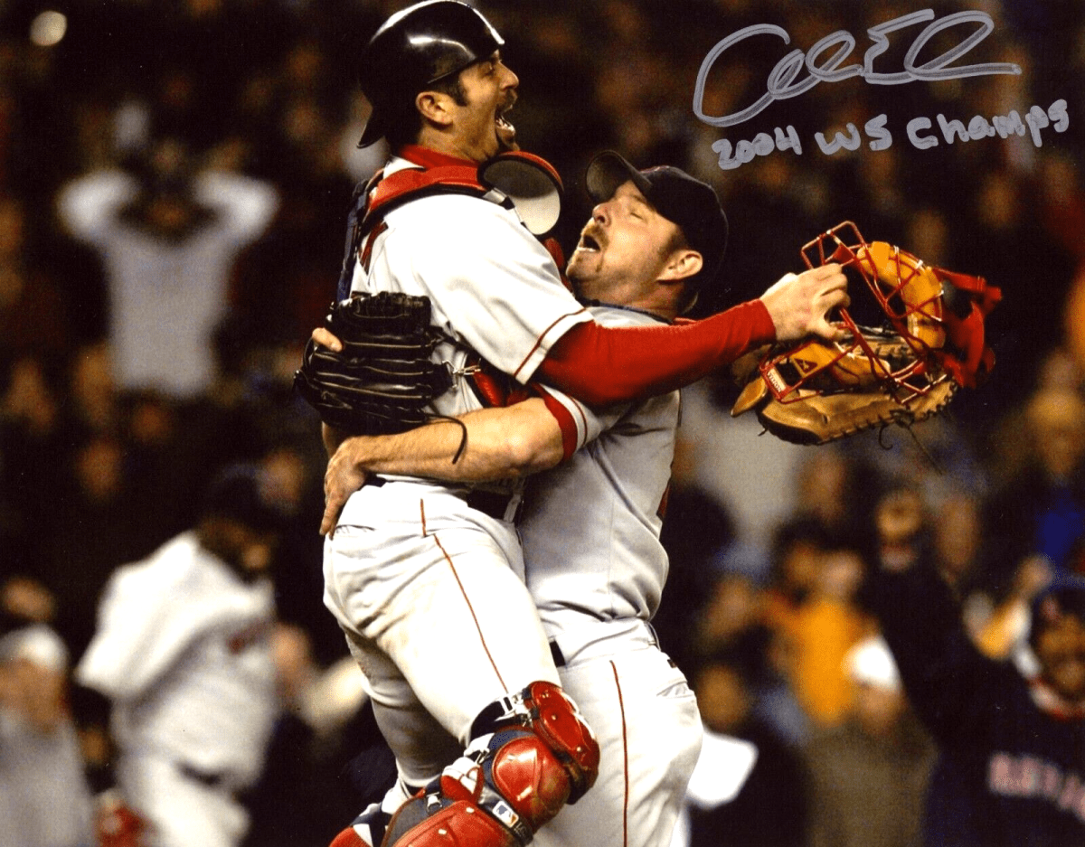 Alan Embree Signed Boston Red Sox 8x10 Photo w/ 2004 WS Champs LSCM COA