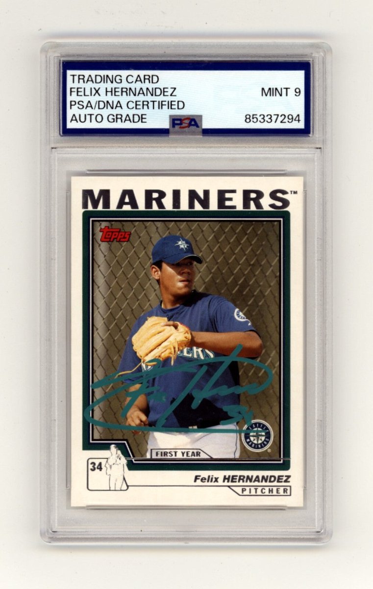 Felix Hernandez 2004 Topps Traded #T144 Signed Rookie RC PSA 9 Auto