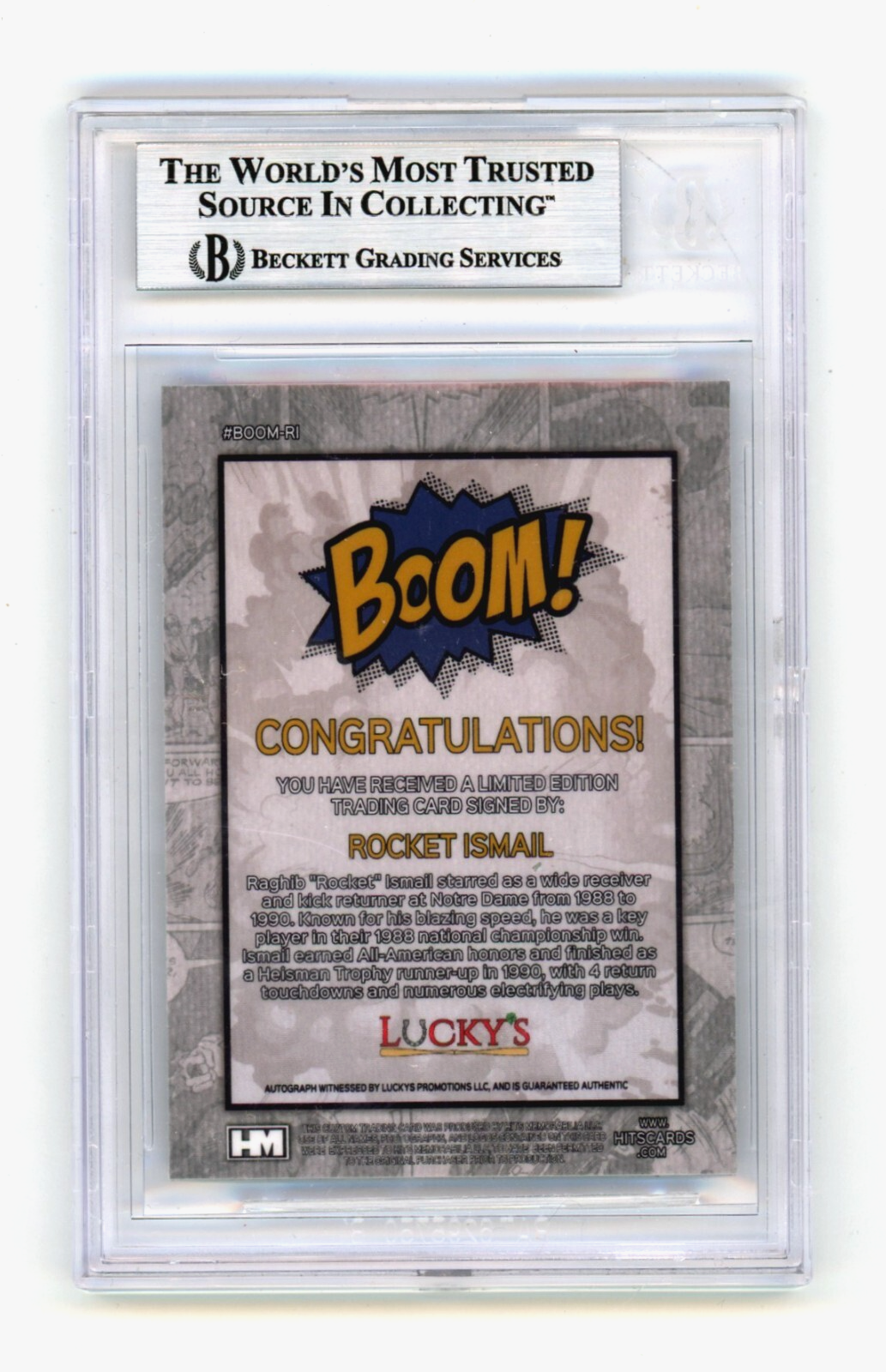 Rocket Ismail 2024 Hits Memorabilia BOOM Silver Signed BGS BAS Auto Notre Dame