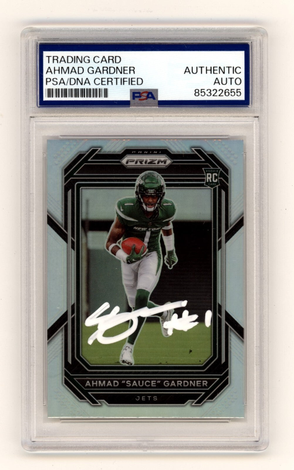 Ahmad Sauce Gardner 2022 Panini Prizm Silver #341 Rookie RC Signed PSA Auth Auto