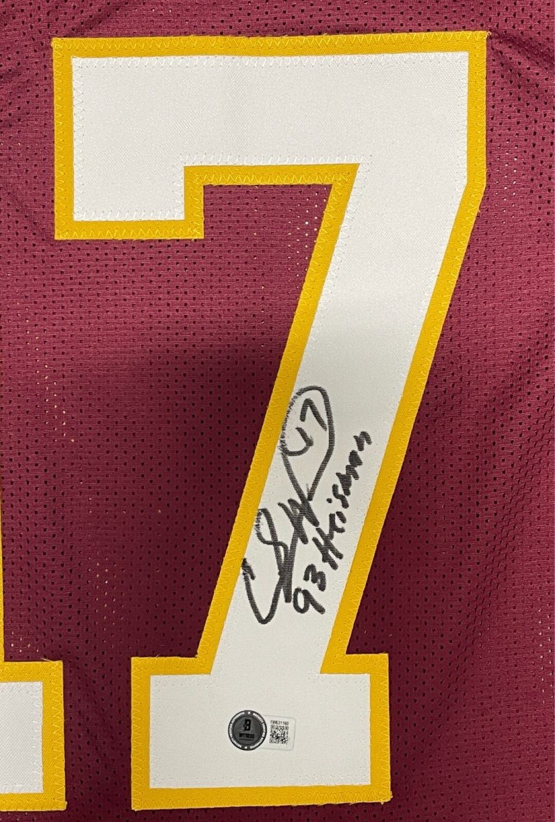 Charlie Ward Signed Florida State Custom Jersey w/ 93 Heisman Beckett W BAS COA