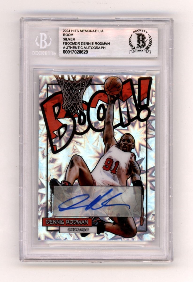 Dennis Rodman 2024 Hits Memorabilia BOOM Silver Signed BGS BAS Auto Bulls