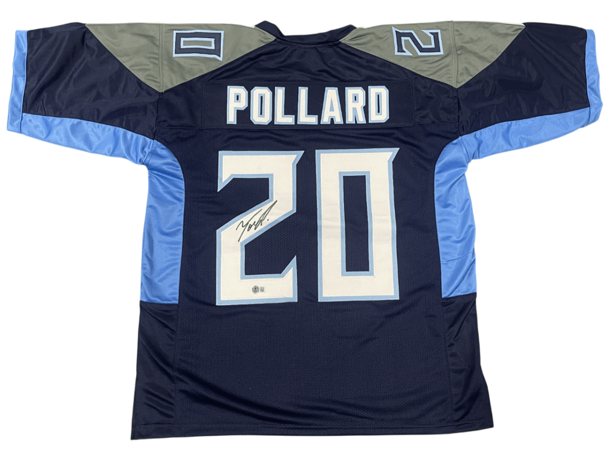 Tony Pollard Signed  Tennessee Titans Custom Jersey Beckett Witness BAS COA