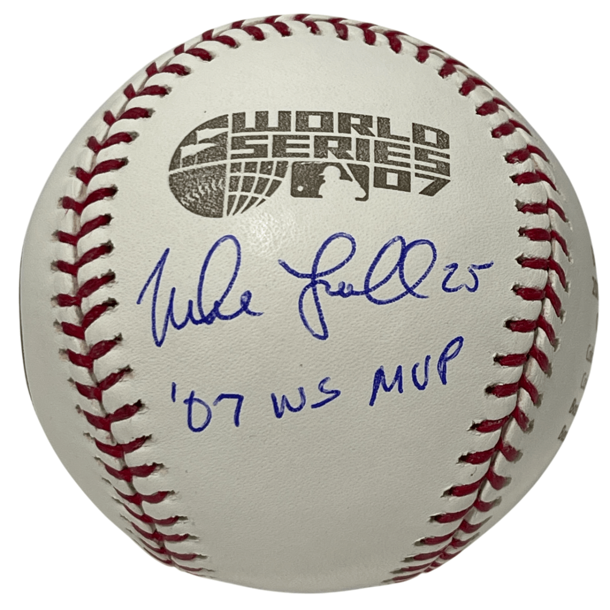 Mike Lowell Signed 2007 World Series LE Gold Baseball w WS MVP Beckett W BAS COA