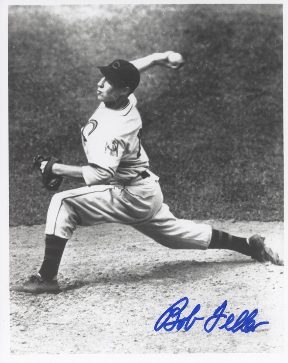 Bob Feller Signed Autographed Cleveland Indians 8x10 Photo LSCM COA #6