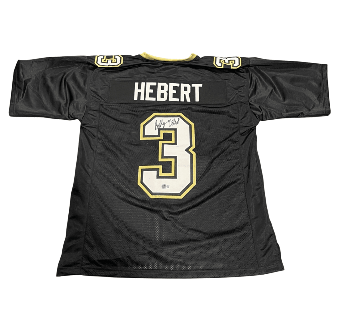 Bobby Hebert Signed New Orleans Saints Custom Jersey Beckett Witness BAS COA