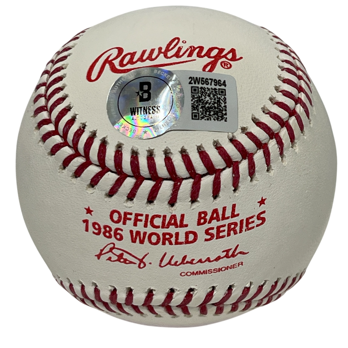 Kevin Mitchell Signed Auto 1986 World Series Baseball WS Champs Beckett BAS COA