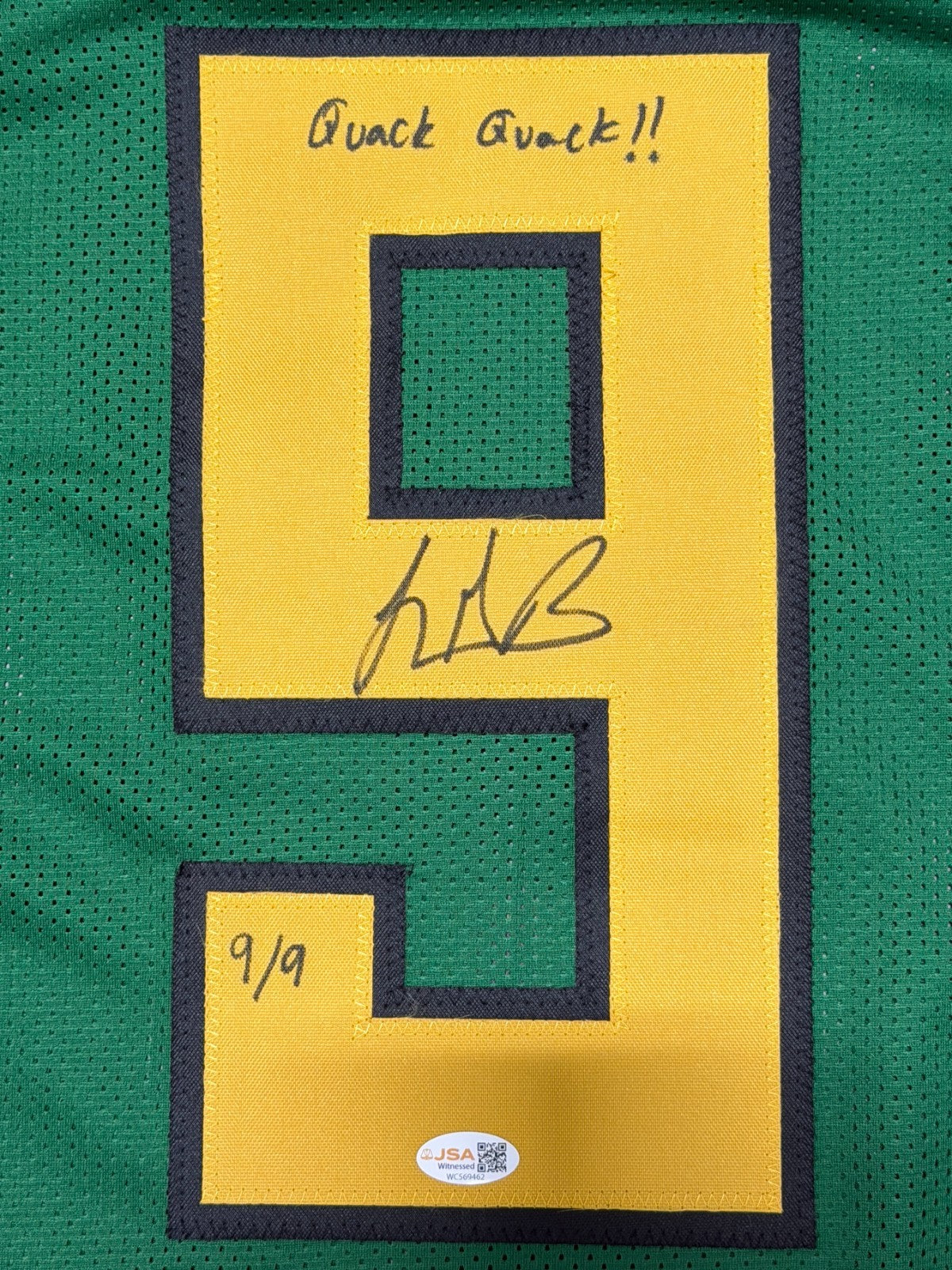 LeGarrette Blount Signed Oregon Custom Jersey LE 9/9 w/ Quack Quack JSA Wit COA