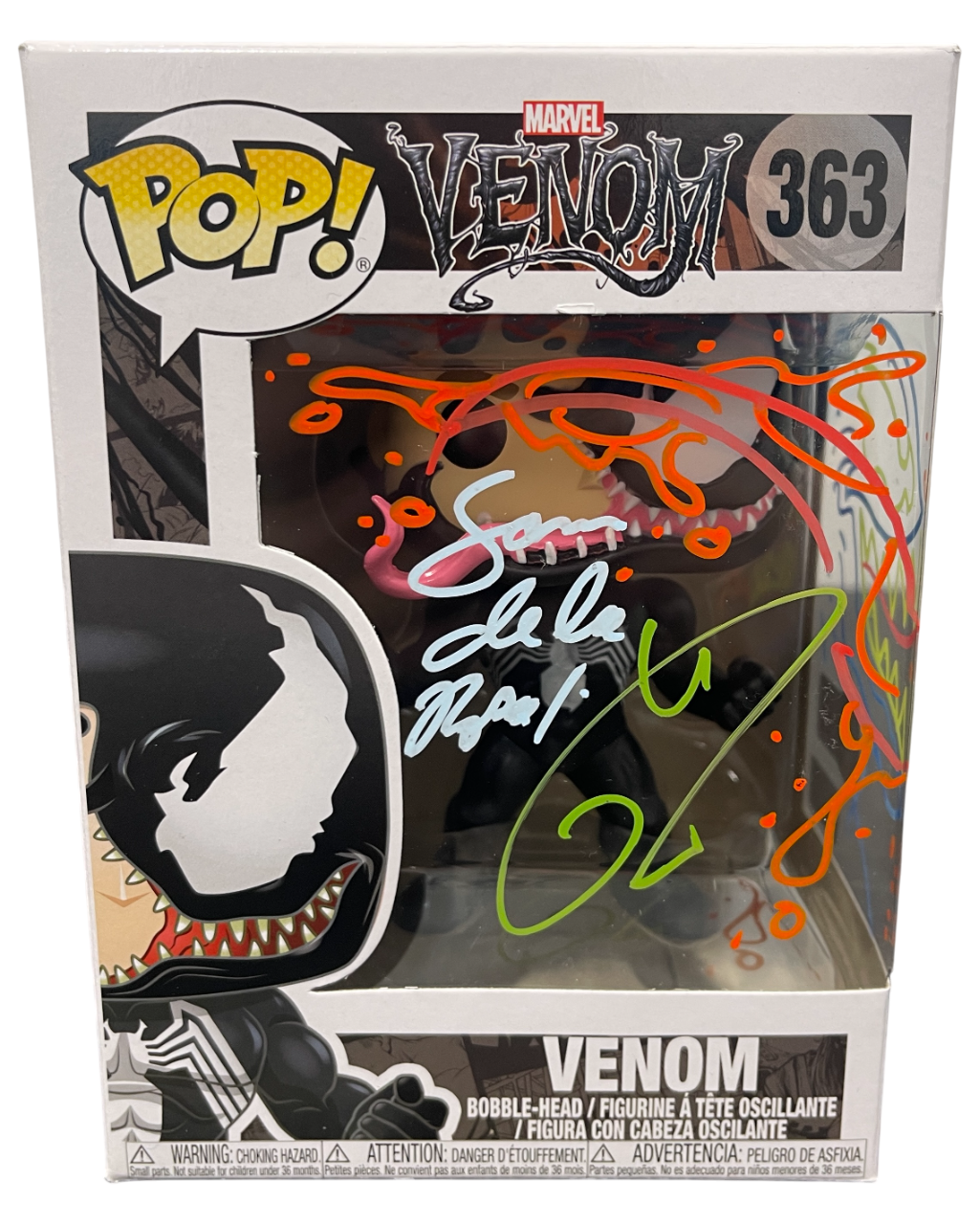 Tom Hardy Signed Venom Funko Pop #363 w/ Sam De La Rosa Sketch BAS &amp; JSA COA B