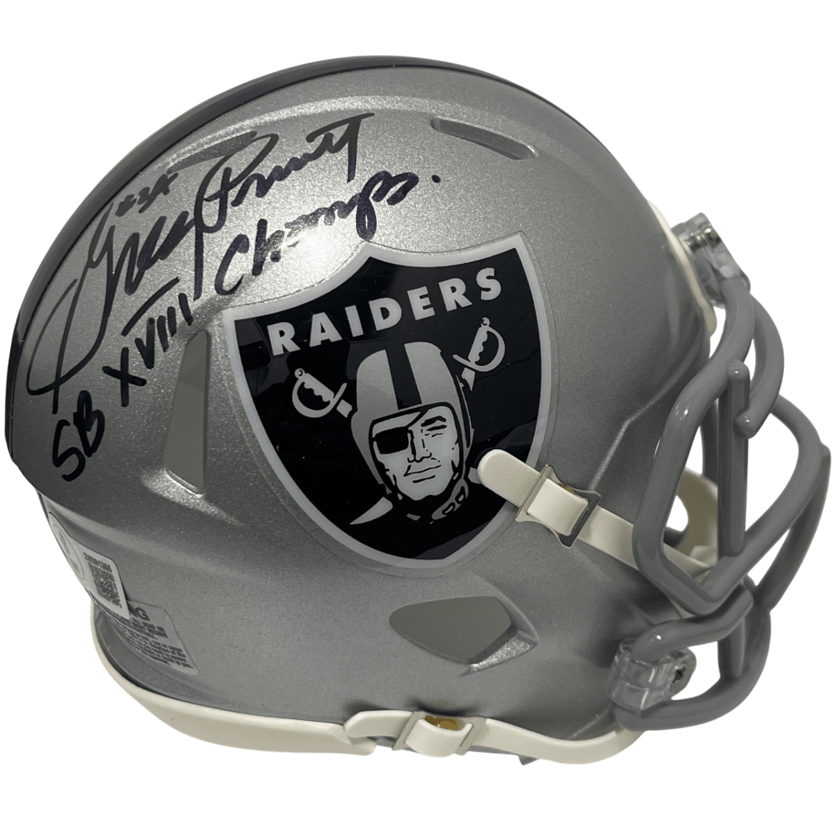Greg Pruitt Signed Raiders Speed Mini Helmet w/ SB XVIII Champ Beckett W BAS COA