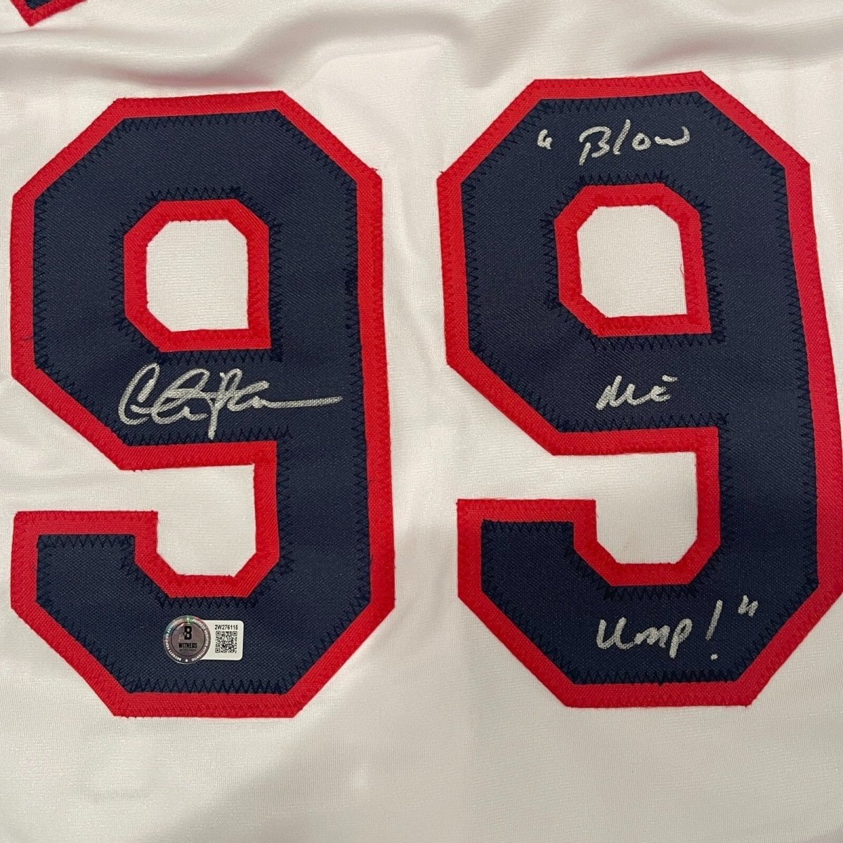 Charlie Sheen Signed Major League Wild Thing Jersey Blow Me Ump! Beckett BAS COA