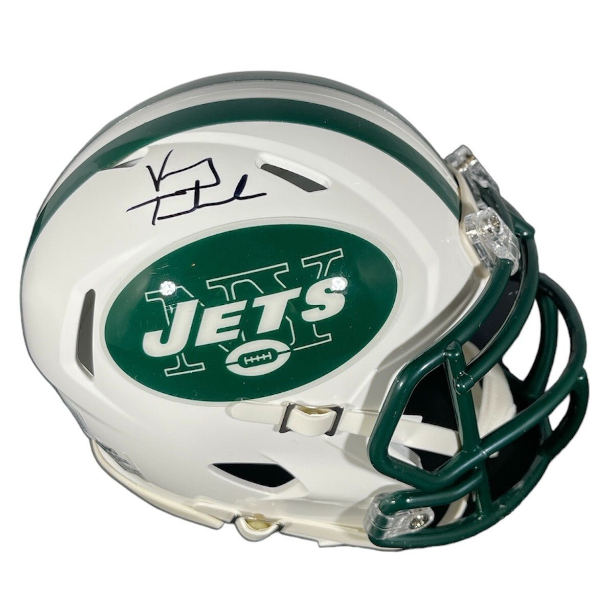 Vinny Testaverde Signed Jets TB 98-18 Mini Helmet Beckett Witness BAS COA