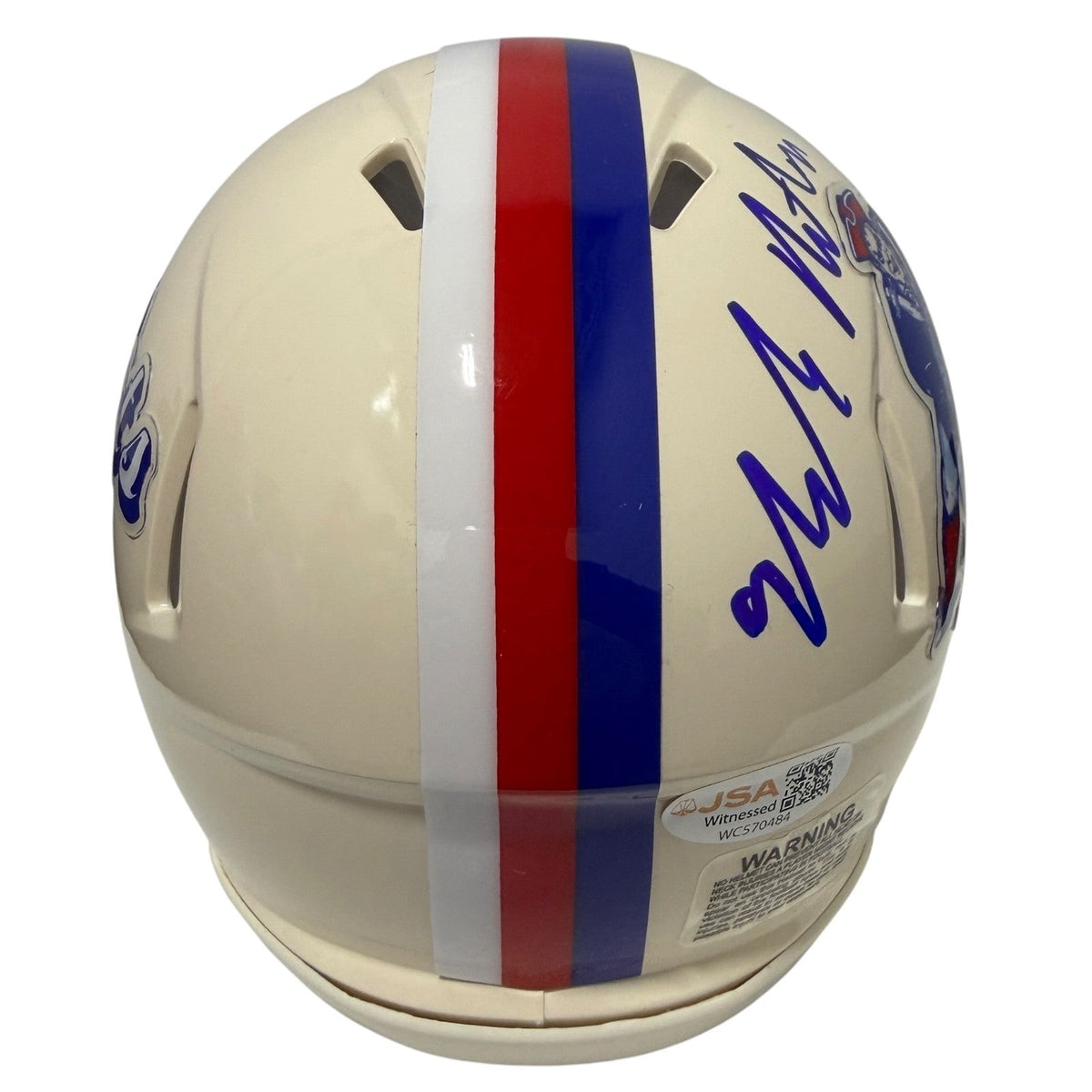 Malcolm Butler Signed Patriots Retro Mini Helmet w/ SB XLIX GW INT JSA Wit COA