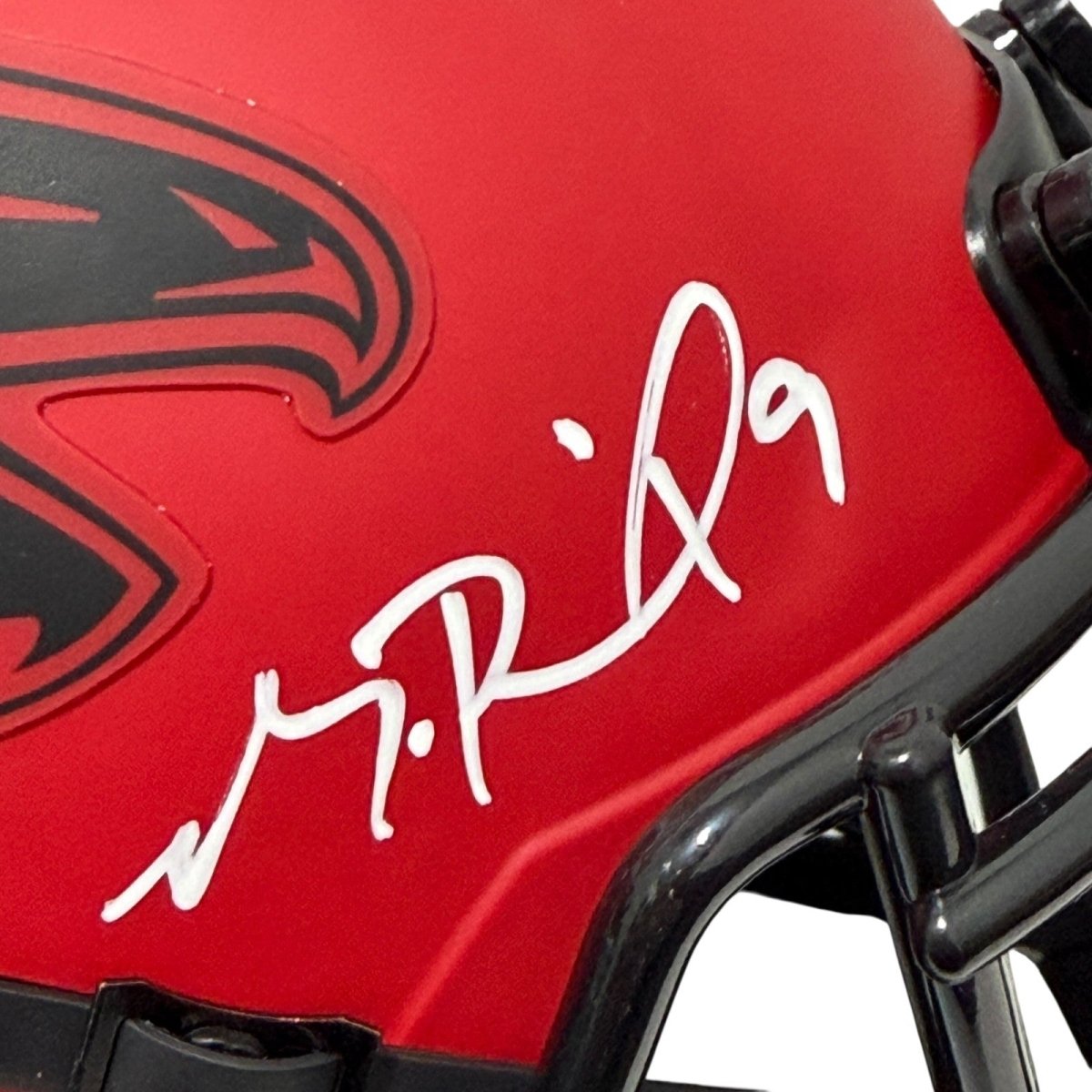 Michael Penix Signed Atlanta Falcons Rave Mini Helmet Beckett Witness BAS COA