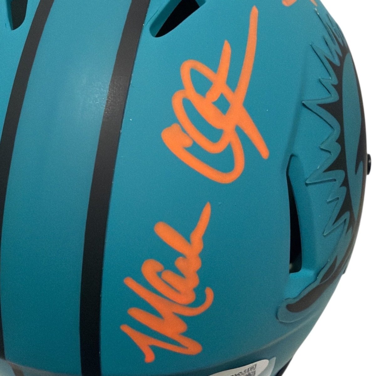 Mark Clayton &amp; Mark Duper Dual Signed Dolphins Rave Mini Helmet JSA Wit COA