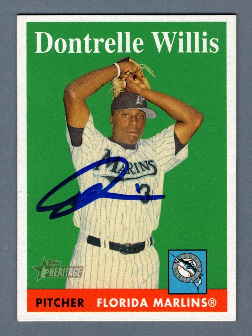 Dontrelle Willis Signed 2007 Topps Heritage 431 LSCM COA Florida Marlins