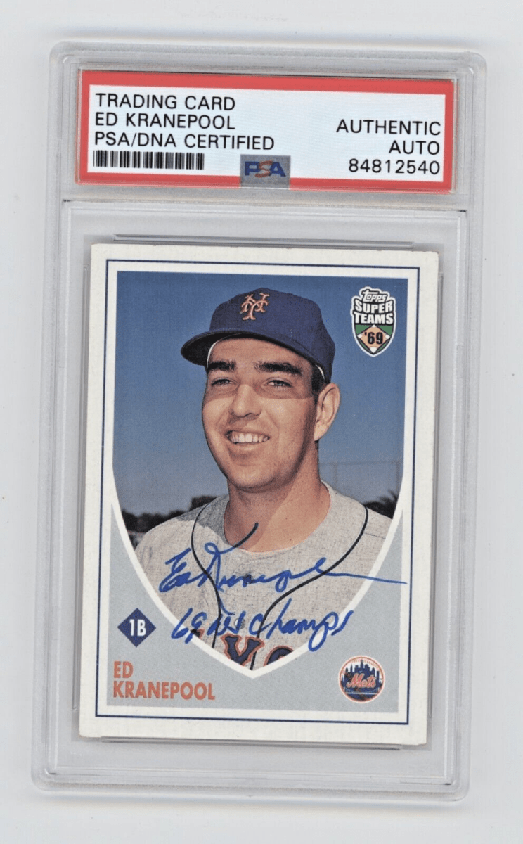 Ed Kranepool 2002 Topps Super Teams #88 Signed 69 WS Champs Mets PSA Auth. Auto