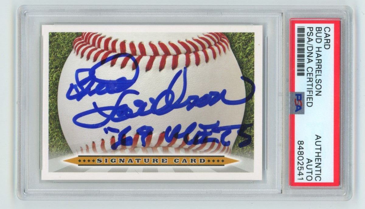 Bud Harrelson 2008 Signature Autograph Card Signed Auto w 69 Met PSA Authentic A