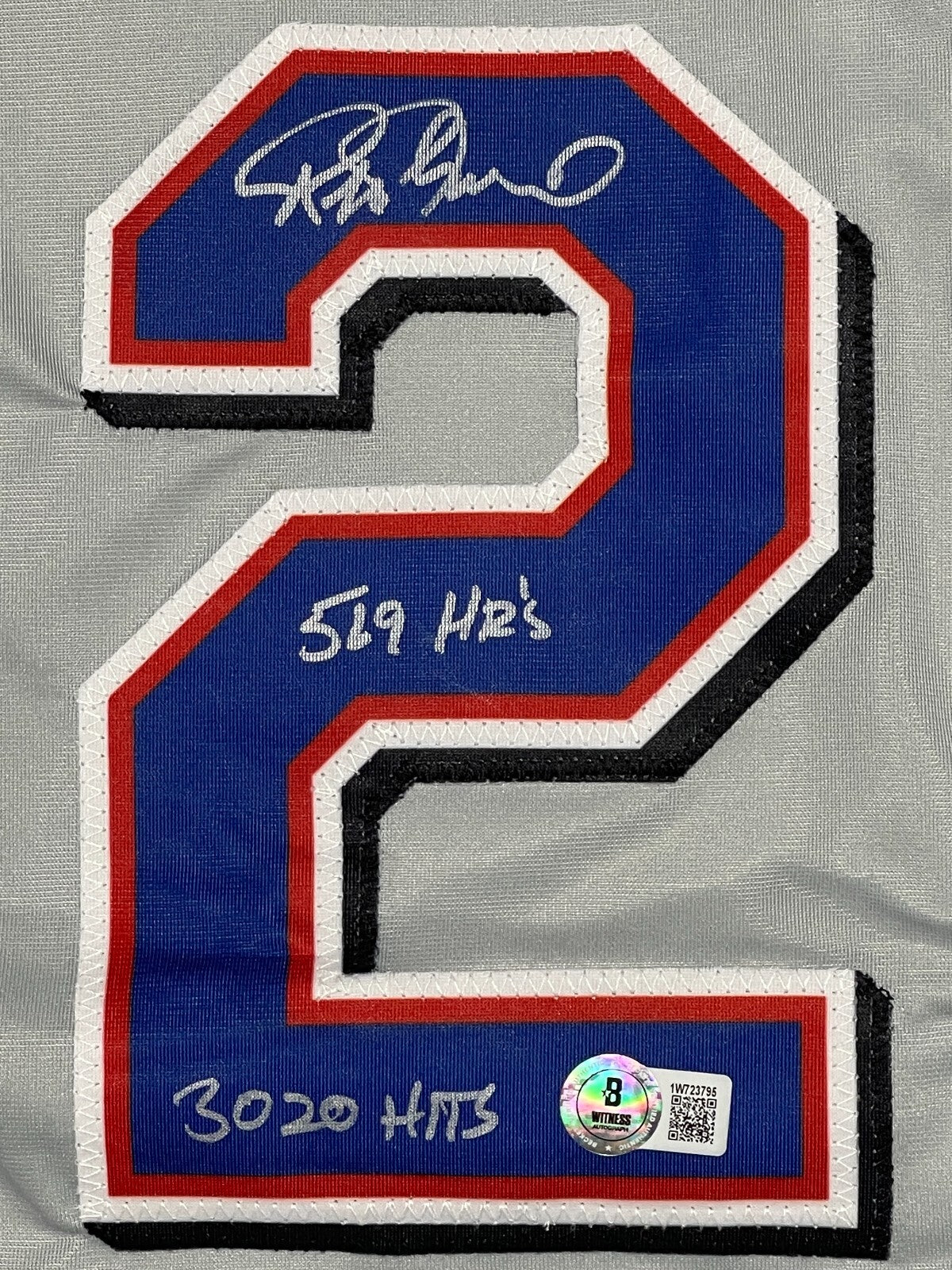 Rafael Palmeiro Signed Rangers Custom Jersey w/ 569 3020 Beckett W BAS COA