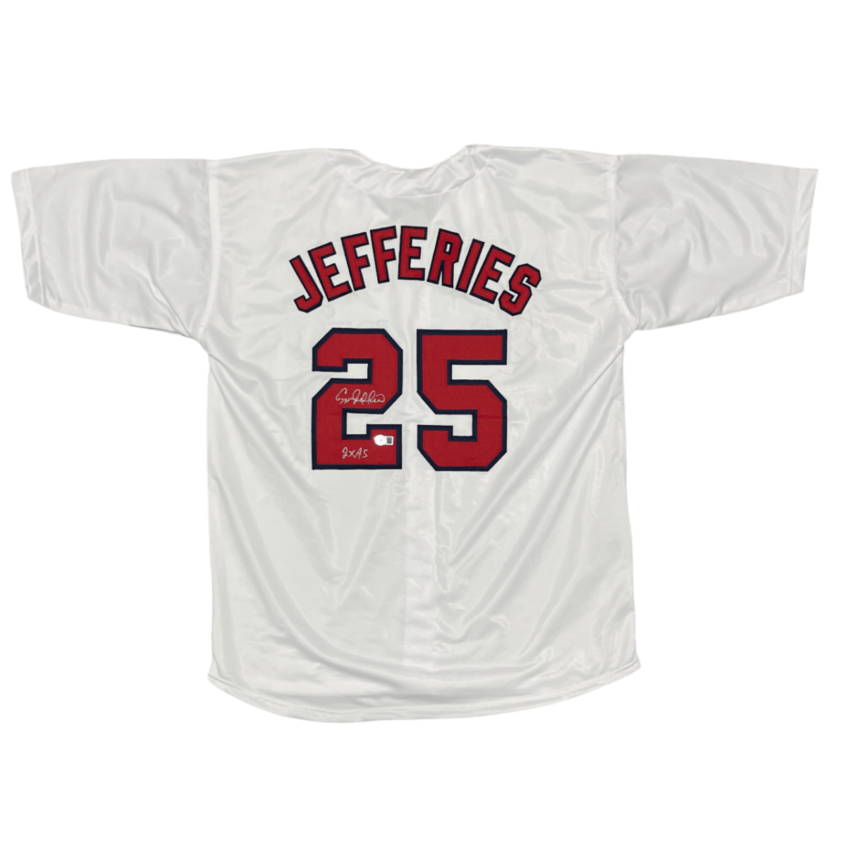 Gregg Jefferies Signed Cardinals Custom Jersey w/ 2x AS Beckett Witness BAS COA