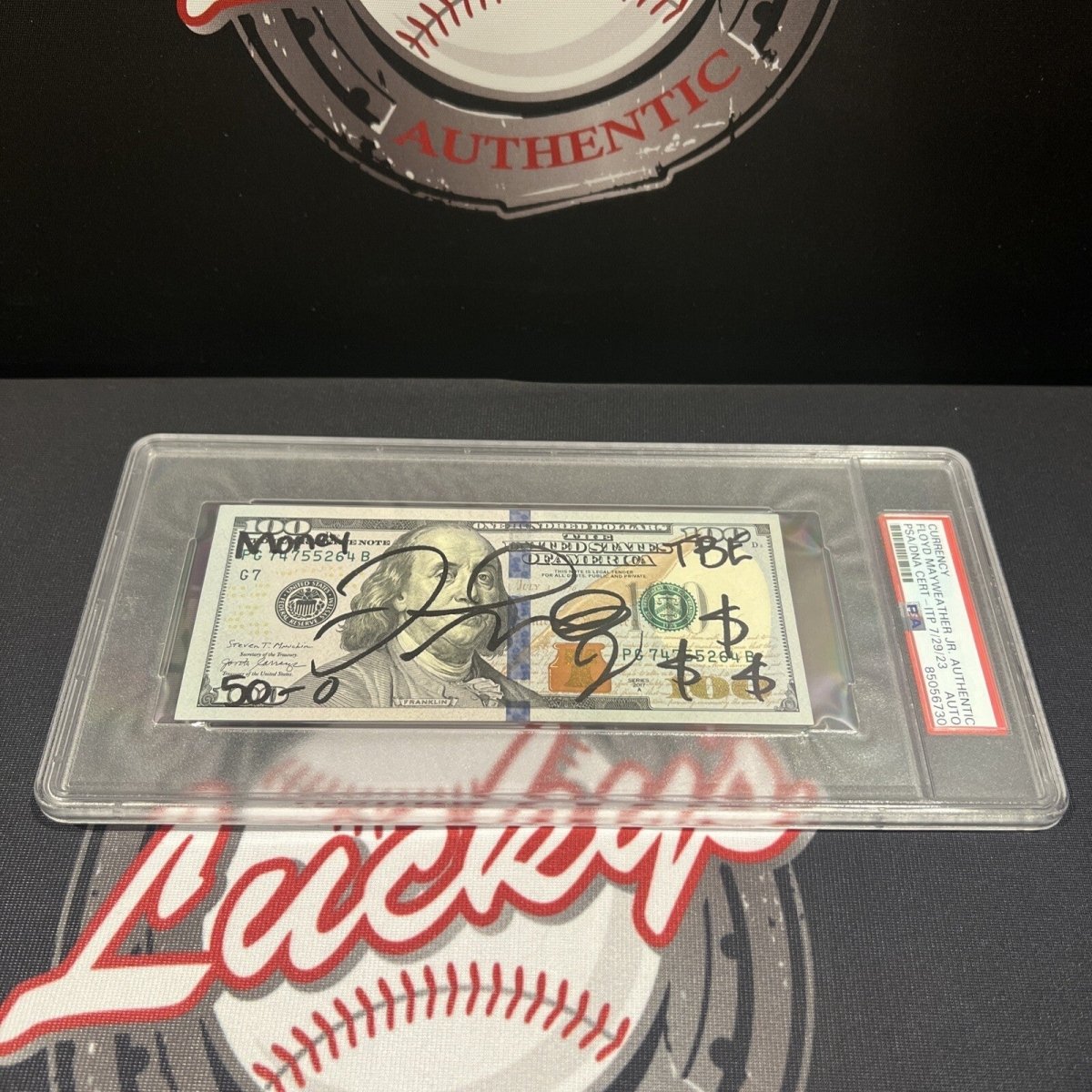 Floyd Mayweather Jr. Signed $100 Bill US Currency x4 Inscription PSA Auth Auto P