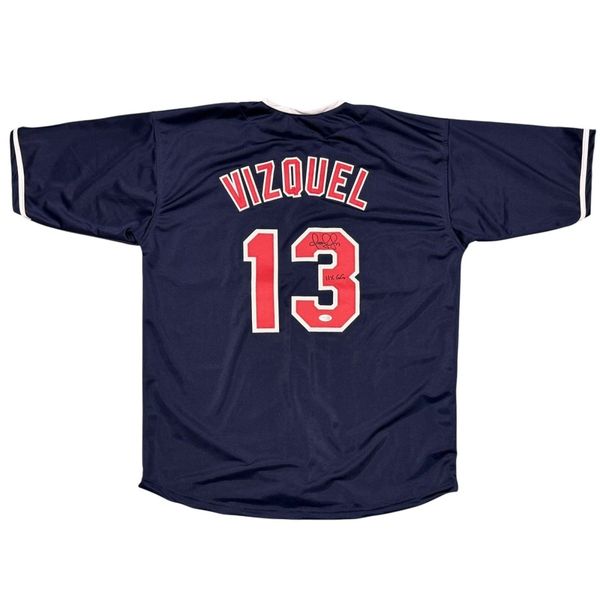 Omar Vizquel Signed Cleveland Indians Custom Jersey w/ 11x GG JSA Witness COA