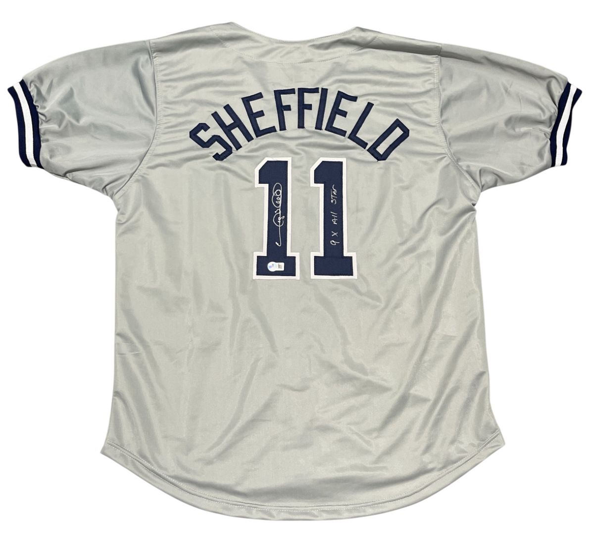 Gary Sheffield Signed Yankees Custom Jersey w/ 9x All Star Beckett Wit BAS COA