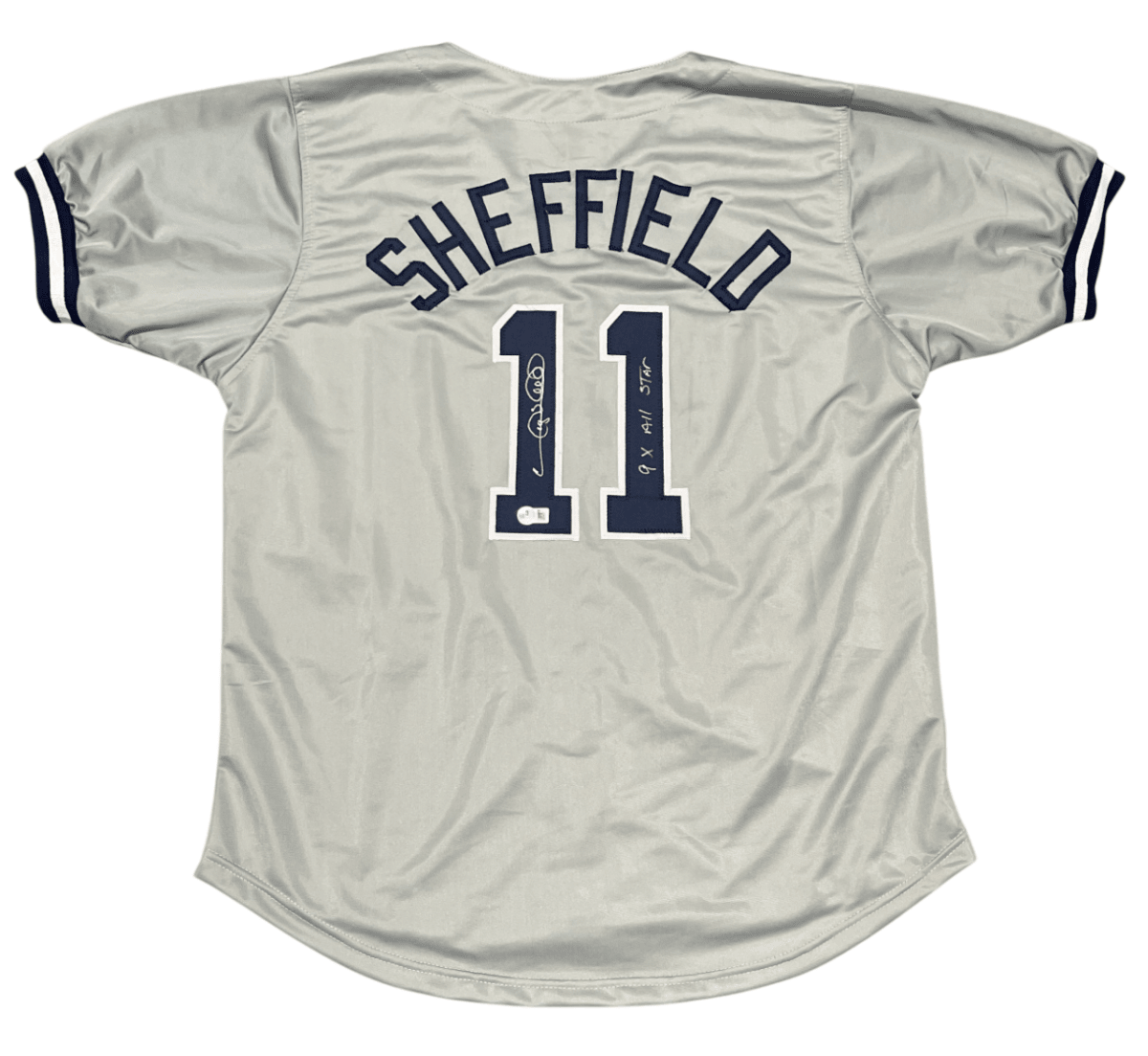 Gary Sheffield Signed Yankees Custom Jersey w/ 9x All Star Beckett Wit BAS COA