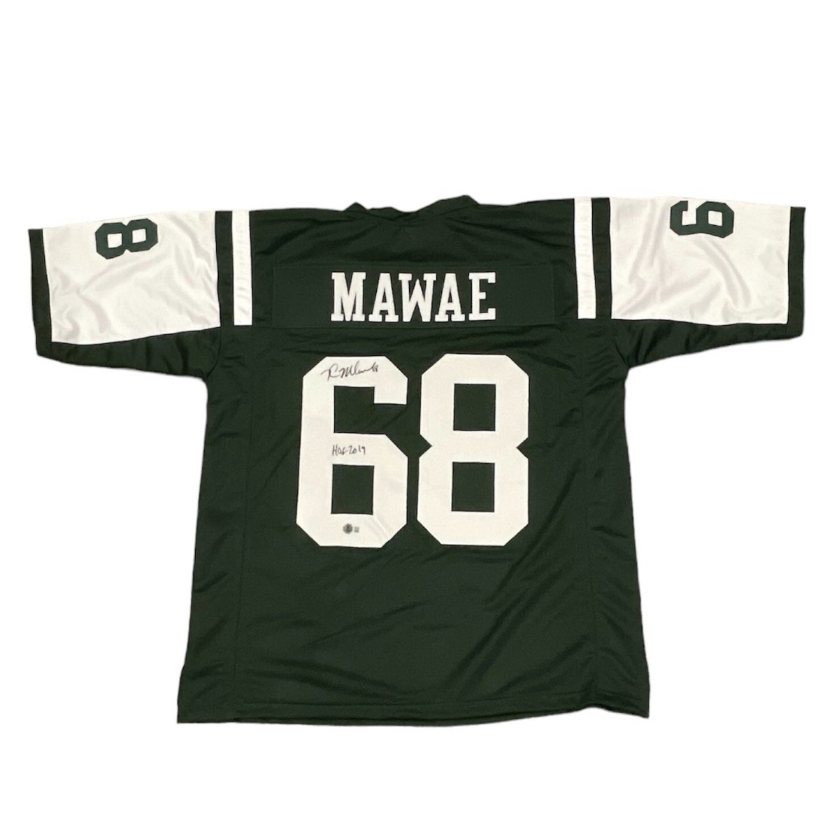 Kevin Mawae Signed New York Jets Custom Jersey w/ HOF 2019 Beckett Wit BAS COA