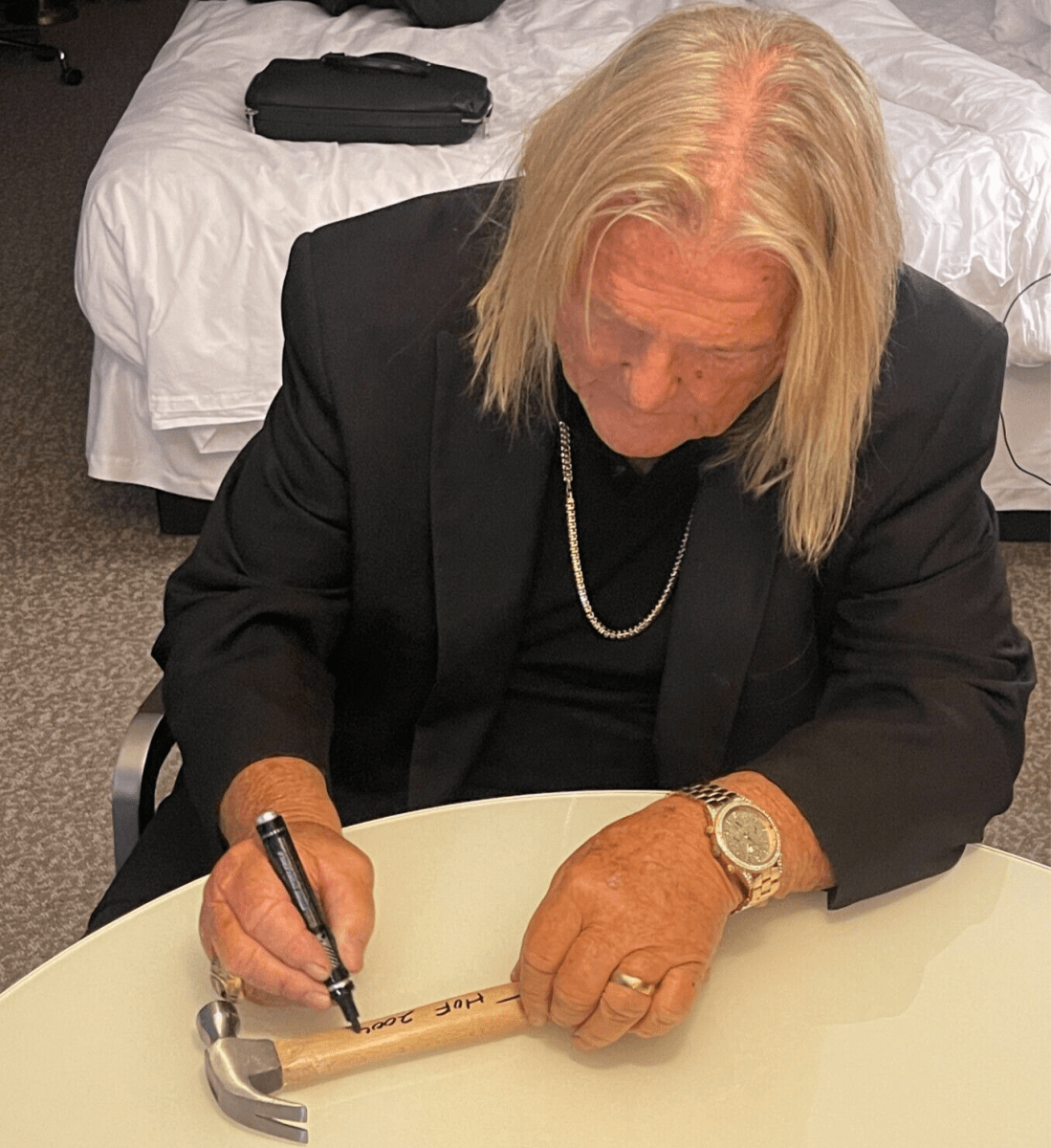 Greg Valentine Signed Auto 7oz Hammer WWE HOF 2004 2x Insc. Beckett Wit BAS COA