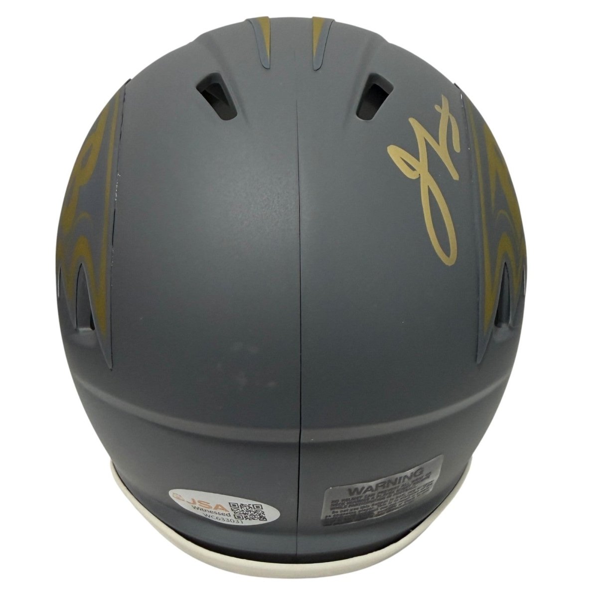 Jamal Lewis Signed Baltimore Ravens Slate Mini Helmet JSA Witness COA