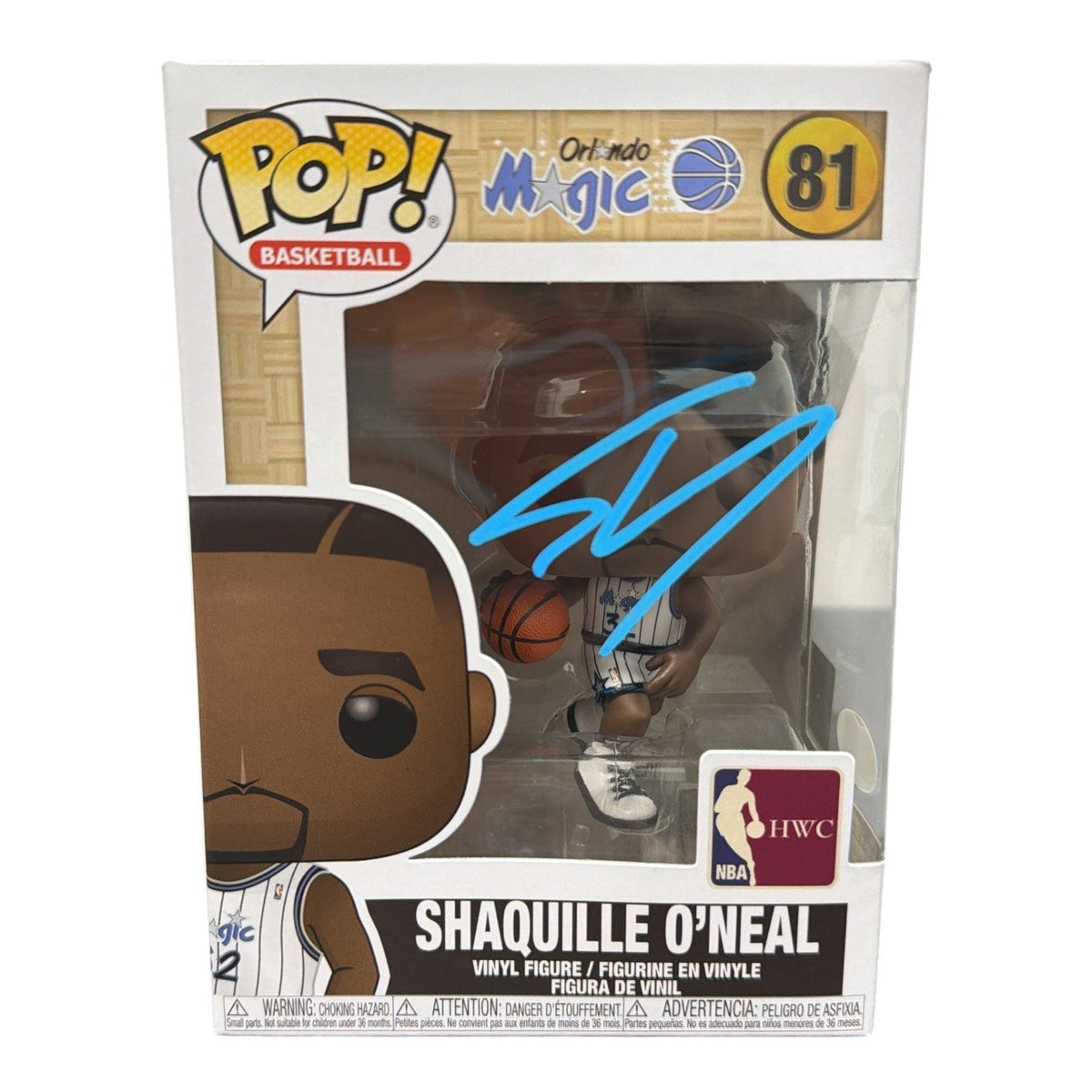 Shaquille O'Neal Signed Orlando Magic NBA HWC Funko Pop #81 JSA Witness COA Shaq