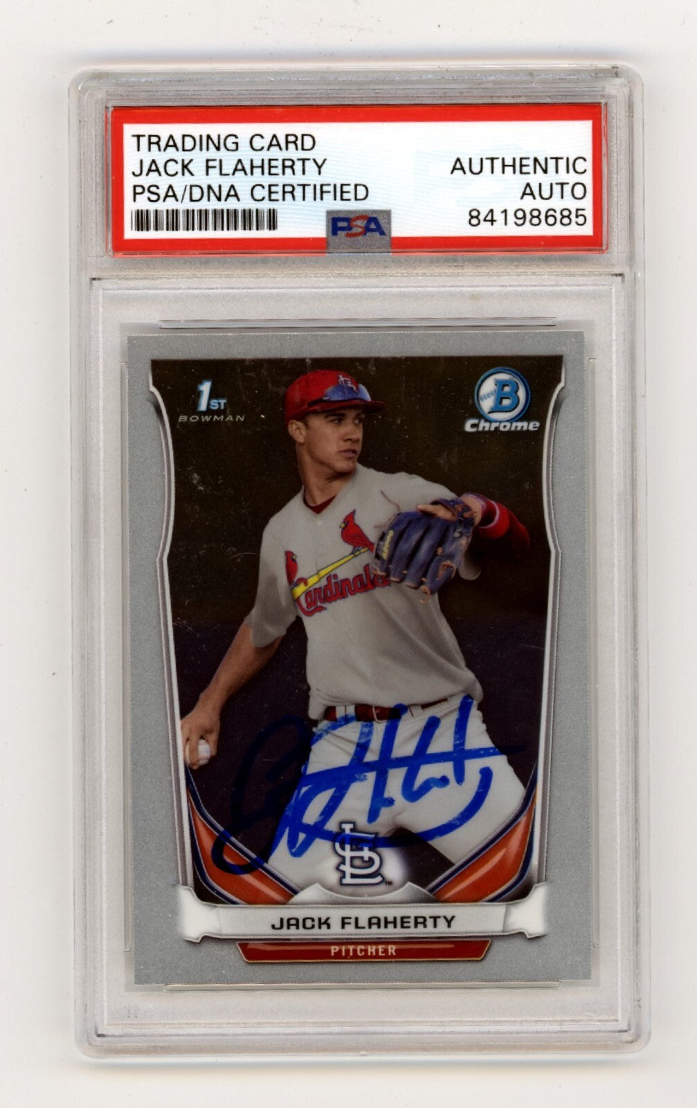 Jack Flaherty 2014 Bowman Draft Chrome 1st Rookie RC Signed PSA Authentic Auto