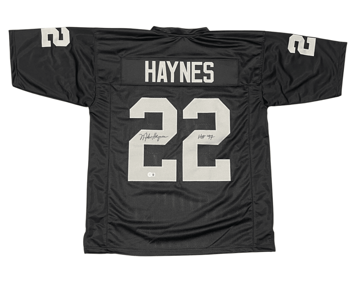 Mike Haynes Signed Raiders Custom Jersey w/ HOF 97 Beckett Witness BAS COA