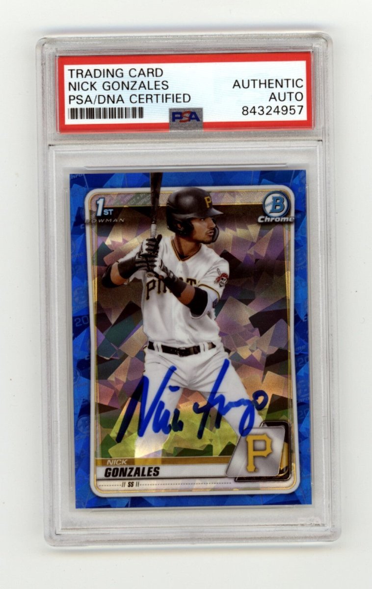 Nick Gonzales 2020 Bowman Chrome Draft Sapphire 1st Rookie RC Signed PSA Auto