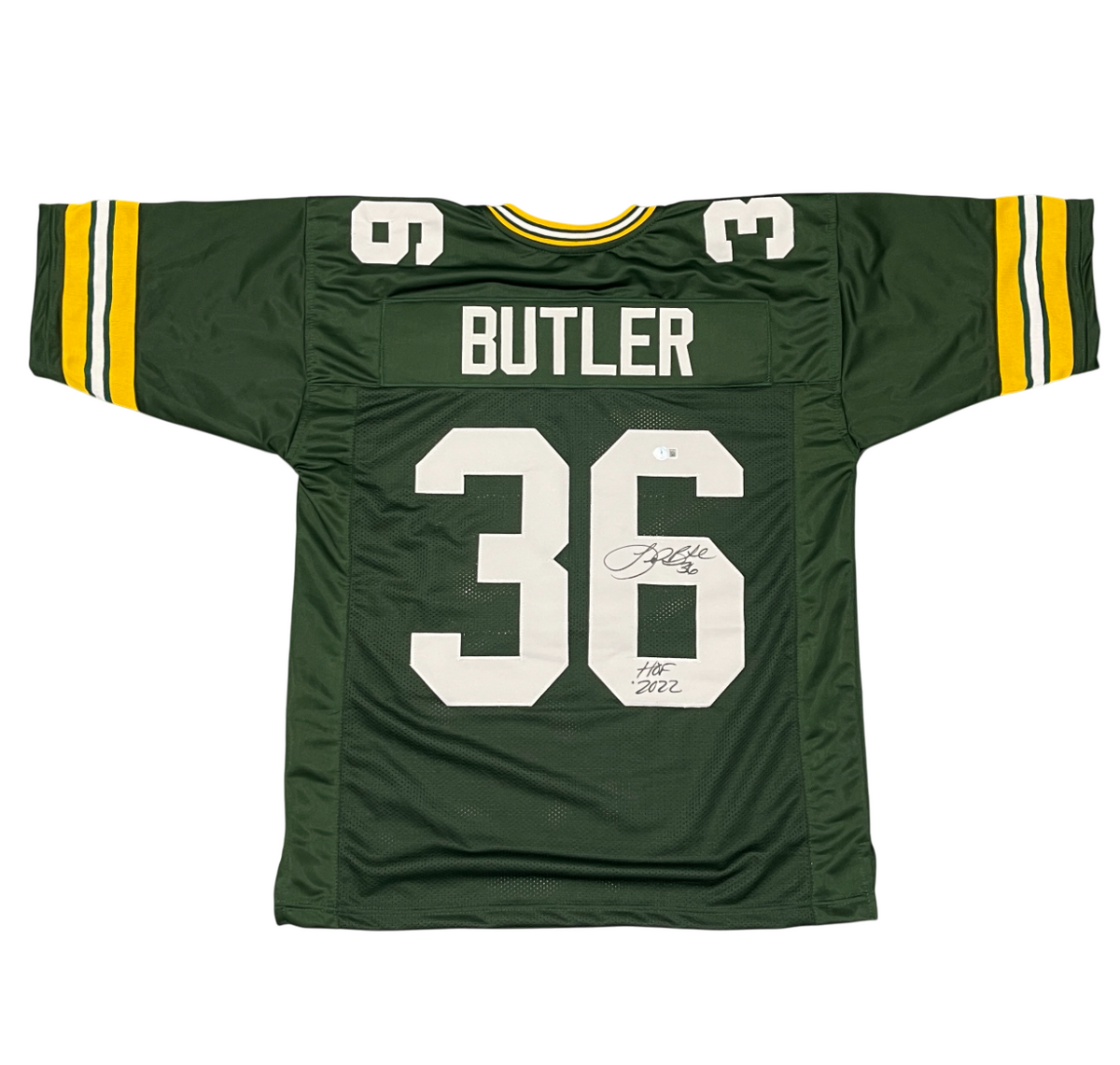 LeRoy Butler Signed Packers Custom Jersey w/ HOF 2022 Beckett Witness BAS COA
