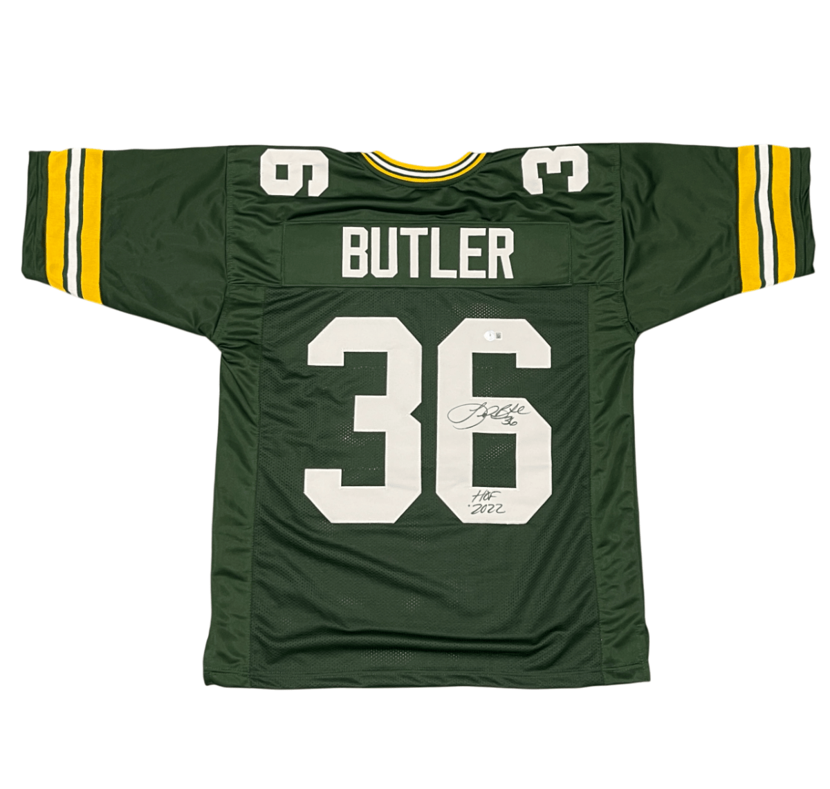 LeRoy Butler Signed Packers Custom Jersey w/ HOF 2022 Beckett Witness BAS COA