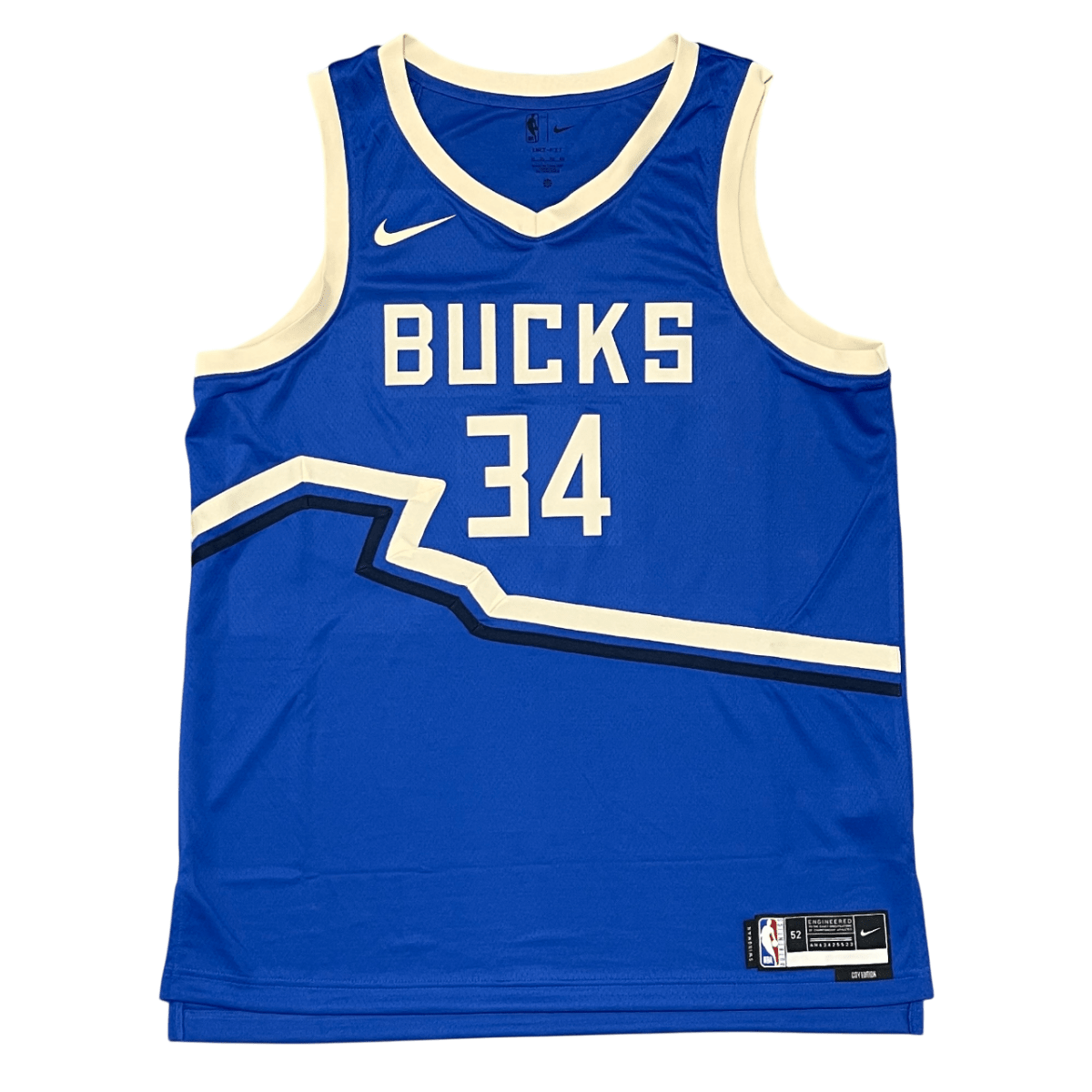 Giannis Antetokounmpo Signed Bucks Nike City Edition Jersey Beckett Wit BAS COA