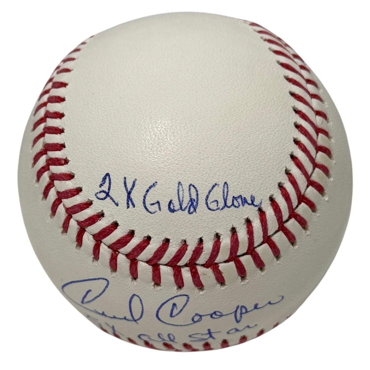 Cecil Cooper Signed Autographed ROMLB Baseball w/ 3x Stat Insc JSA Wit COA