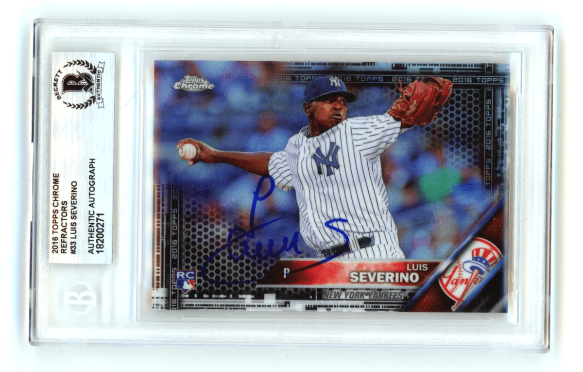 Luis Severino 2016 Topps Chrome #33 Black Refractor Signed RC Beckett BGS Auto
