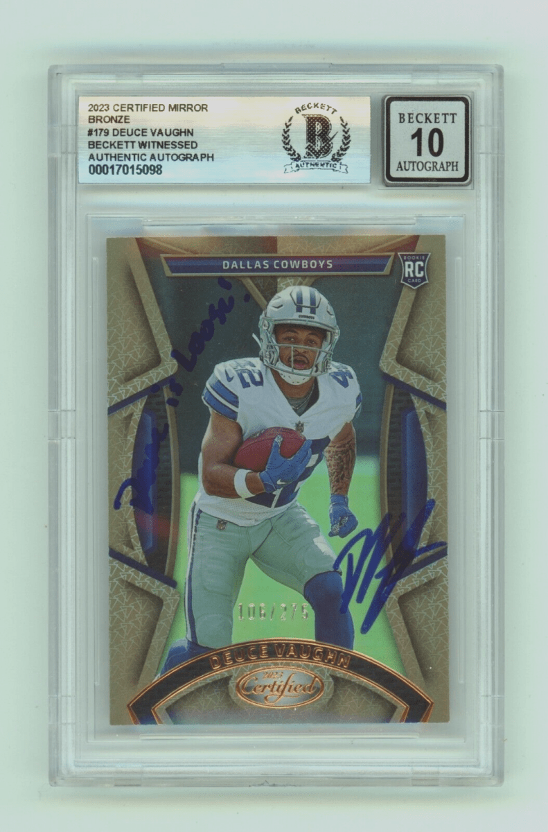 Deuce Vaughn 2023 Certified Bronze /275 Signed Deuce is Loose Ins RC BGS 10 Auto