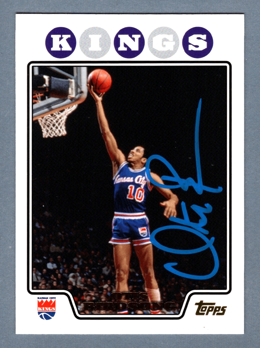 Otis Birdsong Signed 2008-09 Topps NBA #187 Gold Foil LSCM COA Kansas City Kings