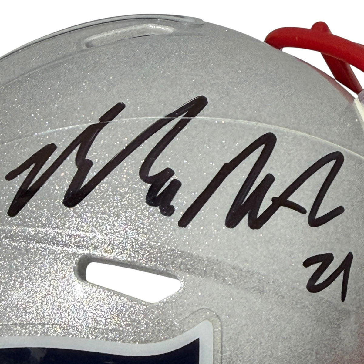 Malcolm Butler Signed New England Patriots Speed Mini Helmet JSA Witness COA